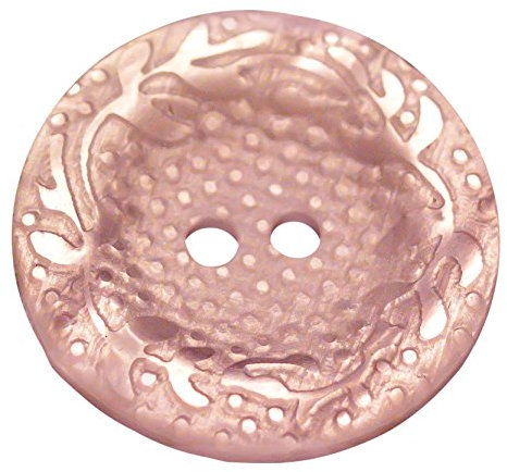 5 x nostalgischer Knopf mit floralem Muster, rosé, 18mm