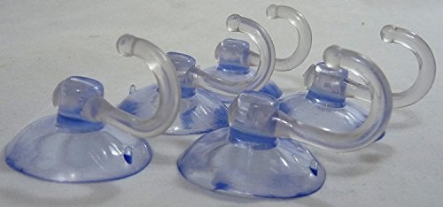 Star Pack Set of 4 Clear Suction Hooks 35mm Ceramic Metal etc