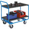 eurokraft | pro | Tischwagen | Tragfähigkeit 150 kg | 2 Ladeflächen mit Abrollrand | Luftbereifung