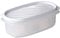 TATAY - Contenedor de alimentos ovalado con tapa flexible blanca, libre de BpA, capacidad 0.5 L
