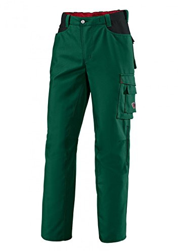 BP Workwear 1788-555-74 Arbeitshose - Gummizug im Rücken - Bundfalten - Normale Passform - Größe: 52s - Farbe: mittelgrün/schwarz