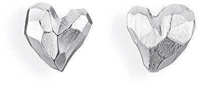Drachenfels edle Ohrstecker aus der Kollektion Heartbreaker in Echtsilber/Ohrstecker Set Silber 925 Sterling/Elegante Design Ohrringe für Damen in Herzform/D HE 26/AG