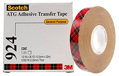Scotch 924 ATG Adhesive Transfer Tape, 0.50 Inch x 60 Yards, Clear (1 Roll)