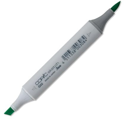 COPIC Sketch Marker Typ G - 02, Spectrum Green, professioneller Pinselmarker, mit einer Super-Brush-Spitze und einer Medium-Broad-Spitze