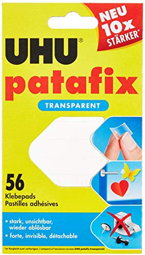 UHU 48815 Klebepads patafix, wieder ablösbar, transparent
