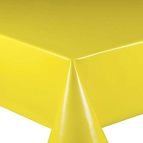 Wachstuch Wachstischdecke Tischdecke Gartentischdecke Glatt Uni Gelb Breite & Länge wählbar 100 x 250 cm Eckig abwaschbar