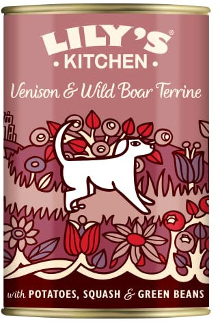 Lily's Kitchen Venison & Wild Boar Terrine - Complete Adult Wet Dog Food (6 x 400g)