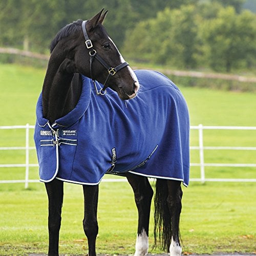 Horseware Rambo Cosy Fleece Rug 140cm Navy, Beige/Baby Blue & Navy