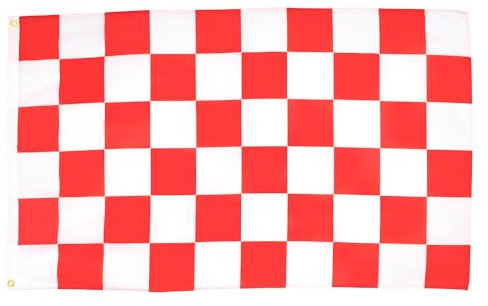 AZ FLAG Bandiera A Scacchi Rossi E Bianchi 250x150cm - Gran Bandiera Scacchiera Rossa E Bianca 150 x 250 cm - Bandiere
