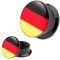 Piercingfaktor Plug Flesh Tunnel Fanartikel für WM oder EM - Motiv Deutschland / 10mm