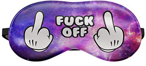 Schlafmaske Reise Relax Augen Abdeckung Bett Emoji Nickerchen Augenbinde Seine weiß und kosmisch Galaxy Hände [042]