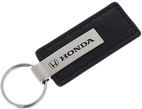 Au-TOMOTIVE GOLD, INC. Offiziell lizenzierter Schlüsselanhänger aus Karbonfaser-Leder für Honda (schwarz), Schwarz, 1  x 3-1/4 , Modern
