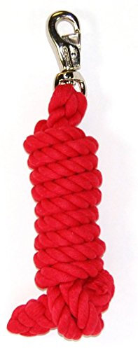Hamilton Baumwoll-Leine mit vernickeltem Bull Snap, Rot, 1,9 cm dick x 3 m lang