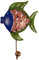 GURU SHOP Kleiner Garderobenhaken, Metall Kleiderhaken - Fisch 1, 18x10x4 cm