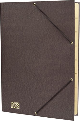 RNKVERLAG 4616-8 - Konferenz- und Ordnungsmappe mit Gummizug, Maße (BxH) 245 x 340 mm, bis DIN A4, 9 Fächer, braun, 1 Stück