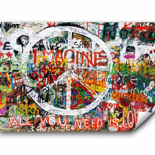 Fototapete murando 350x256 cm Vlies Tapeten Wandtapete XXL Moderne Wanddeko Design Wand Dekoration Wohnzimmer Schlafzimmer Büro Flur Graffiti bunt f-B-0041-a-b