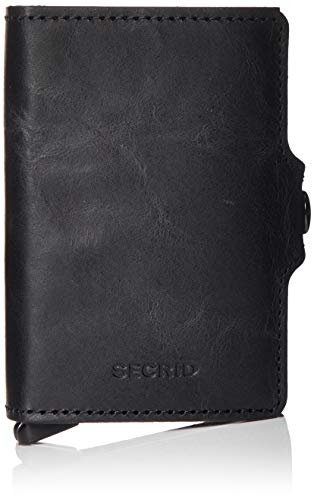 Secrid Geldbörse Twinwallet Vintage, Schwarz, Unisex-Erwachsene, Geldbörse, RFID-geschützt