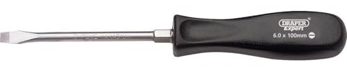 Draper 19529 Expert Quality Plain Slot Mechanics Screwdriver, 6mm x 100mm , Blue