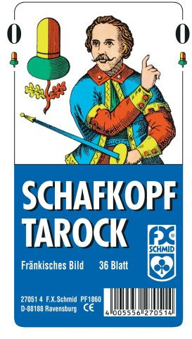 Ravensburger 27051 Kartenspiel - Schafkopf/Tarot, Fränkisches Bild - 36 Blatt, glasklares Etui