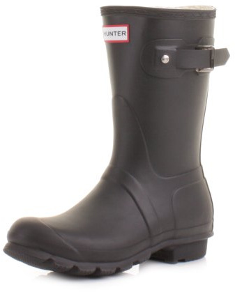 Hunter Women's original short wellington boots black W23758 6 UK