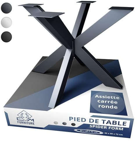 CM Furniture Couchtisch Gestell Tischbeine Tischgestell Hoch 43 cm Metall Anthrazit für Rund/Quadratisch Massiv Tischplatte Holz Glass Spider/Spinnen Premium DIY Projekt Untergestell Wohnzimmer Garten