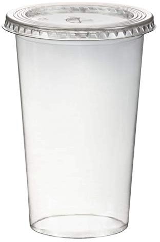 1-PACK Smoothiesbecher inkl. Deckel mit Schlitz 500 ml, Ø 95mm, PET, glasklar, 50 Stück, Polyethylenterephthalat (PET)