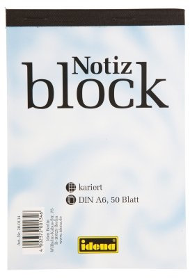10 Notizblöcke/Schreibblock Din A6 / kariert / 50 Blatt je Block