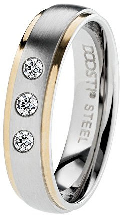 DOOSTI Partnerring/Trauring Lines Bicolor Chirurgischer Edelstahl 316L - inkl. Gratis Gravur