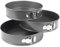 Jazooli 3 Piece Non-Stick Baking Cooking Cook Springform Round Cake Tin Tray Pan Set Kit Spring Loaded Warp Resistant Home or Professional 24/26/28cm Anthracite