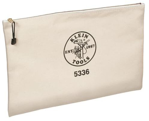 Klein Tools 5336 Canvas Contractor's Zipper Portfolio, Natural by Klein Tools