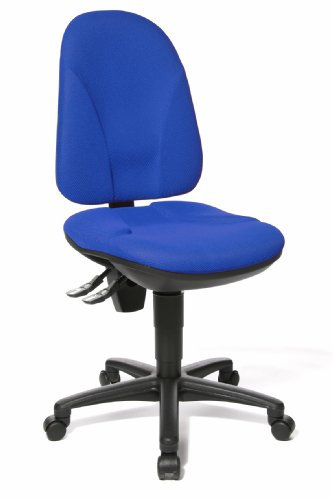 Topstar Point 35, Bürostuhl, Schreibtischstuhl, Rückenlehne höhenverstellbar, Bezugsstoff blau, 113 x 46 x 45