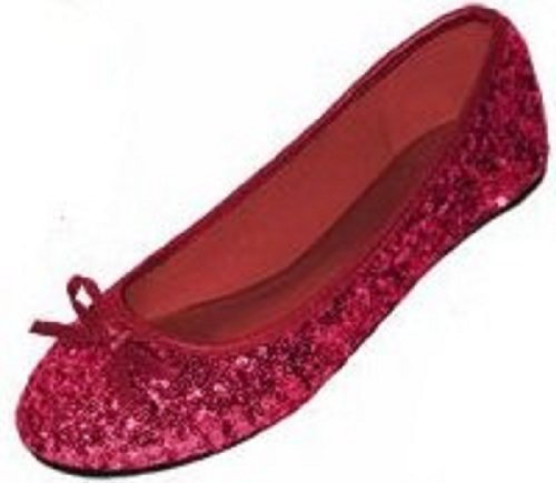 Shoes8teen Women's Sequins Ballerina Ballet Flats Shoes 2001 Ruby Sequins UK 9