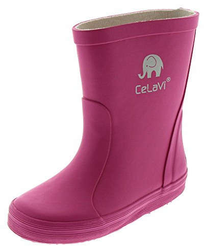 Celavi Kids Girls Waterproof Wellington Boots 100% Natural Rubber Rain Boots Size 33 Colour Pink 1147