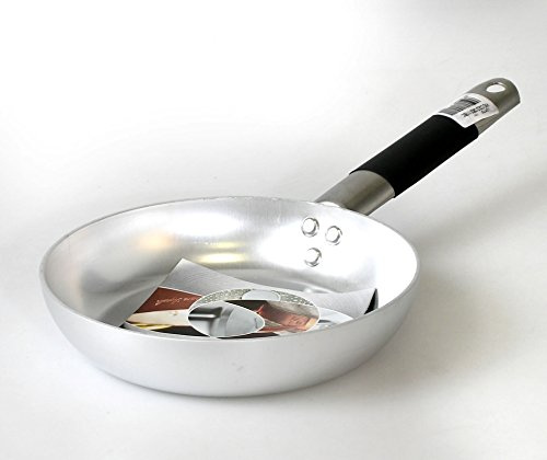 Pentole Agnelli Pfanne Senkkopf Langsame, aus Aluminium, Dicke 3 mm, mit Rohrstiel in Edelstahl Cool, Silber 24 cm Silber/schwarz
