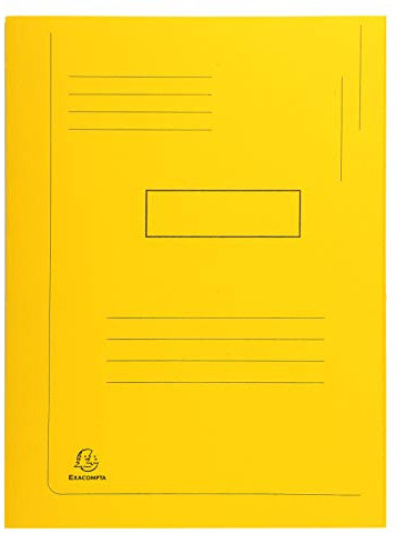 Exacompta - Réf. 445009E - Carton de 50 chemises imprimées avec 2 rabats Forever® 290 g/m² - chemises 100% recyclées et certifiées Ange Bleu - dimensions 24 x 32 cm pour format A4 - couleur jaune