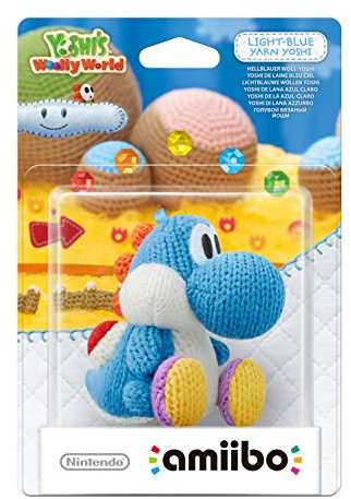 Amiibo 'Yoshi's Wolly World' - Yoshi de laine : bleu ciel