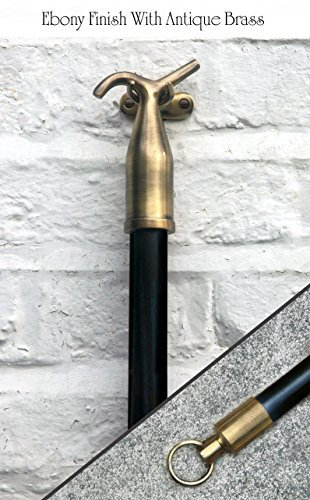 Sash window Pole Hook, for opening Sash, Compatible with VELUX® Roof Windows, Attic & Loft Hatch, blinds Skylight, Fanlight - (Antique Brass & Ebony)