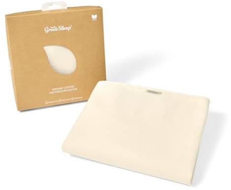 The Little Green Sheep Waterproof Mattress Protector, Organic Cotton, (to fit Boori Crib), 77 x 132 cm (Package may vary)