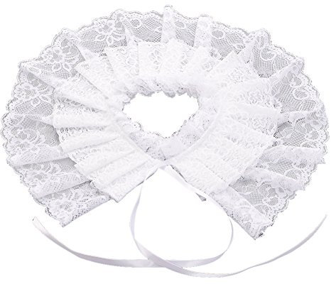 BLESSUME Spitze Hals Halskrause Halsband Weiß (White)