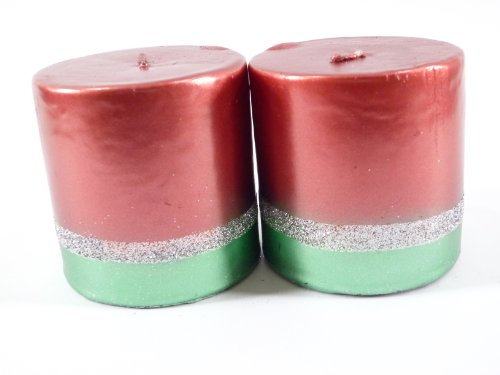 Bella-Vita Dapo Weihnachtliche Stumpenkerze Christmas im 2er-Set Kerze Geschenk Kerzenset