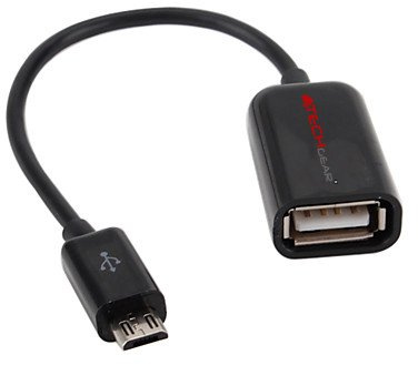 TECHGEAR Micro USB OTG Adapter Cable for USB Host Mode Compatible with Nexus 7, Samsung Galaxy Tab S S2 Tab 3 4 8.0 10.1 S6 S5 S4 S3 HTC One M8, Tesco Hudl, On The Go Micro to Female USB Adapter