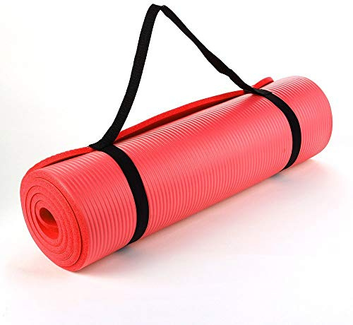 Yoga Mat Exercise NBR Fitness foam mat Extra Thick Non-Slip Large Padded High Density ideal for HiiT Pilates gymnastics mats Fitness & Workout with Free Carry Strap