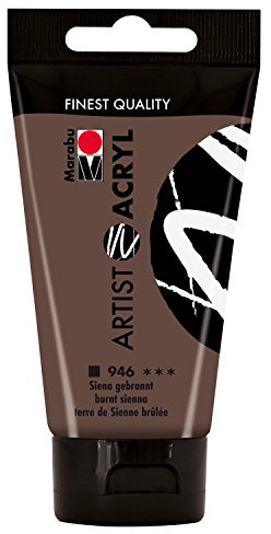 Marabu 12200002946 - Artist Acryl siena gebrannt 75 ml, feine Acrylfarbe in Künstlerqualität, auf Wasserbasis, pastose Konsistenz, hoch pigmentiert, sehr gute Brillanz und Deckkraft