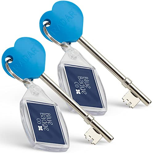 Blue Badge Co Original NKS Radarschlüssel, Doppelpack für Behindertentoiletten, zugängliche Loos in Großbritannien, einfacher Drehverschluss, ideal für Behinderten-Blue Badge Holder, IBS-Entlastung,