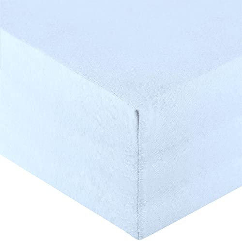 aqua-textil Royal Spannbettlaken Boxspringbett Wasserbett 180x200-200x220 cm Aqua blau 210g/qm Jersey Mako Baumwolle Elasthan Spannbetttuch