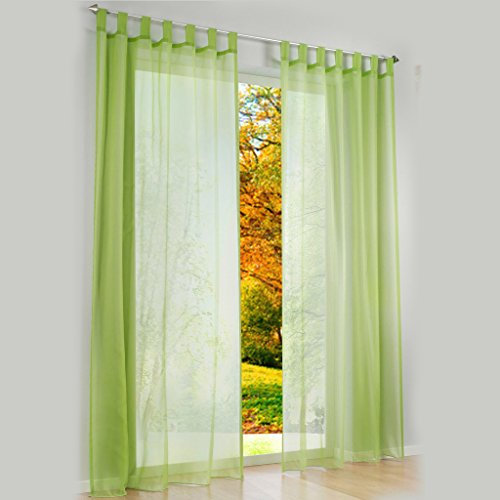 Thinkbay Handarbeit Schlaufen Gardine Schöne Vorhänge 1er-Pack Vorhang H*B 225 * 140cm Grün