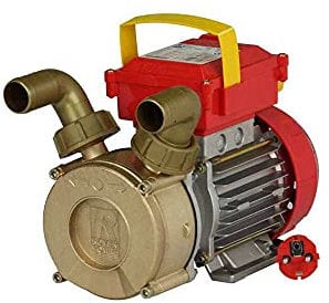 Pompe électrique transfert liquides Autoaspirante bisenso. Rotor à géométrie stellaire. Pompe et Rotor en bronze, arbre en acier inoxydable AISI 304. indiquée pour le transfert de vin, lait, huile, Moût, nettoyants liquides, diesel. Tension 230 V.