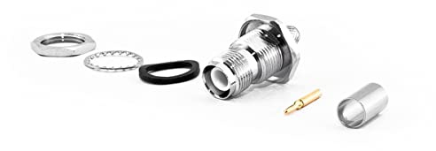 RP-TNC-Einbaubuchse für H155 Kabel, Crimp Version