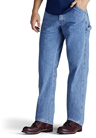 Lee Men's Loose-Fit Straight Leg Carpenter Jean, Retro Stone, 38W x 32L