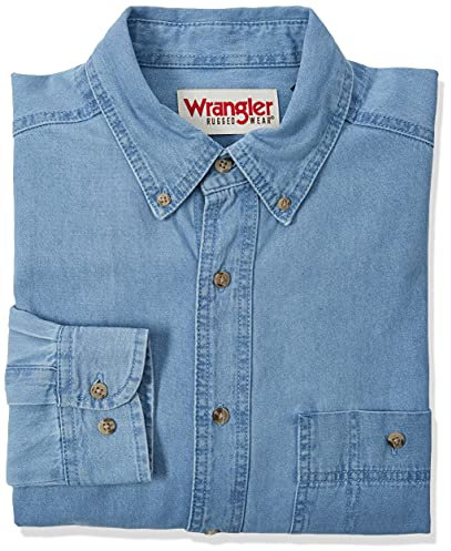 Wrangler Men's Denim Shirt, Denim, XL Tall